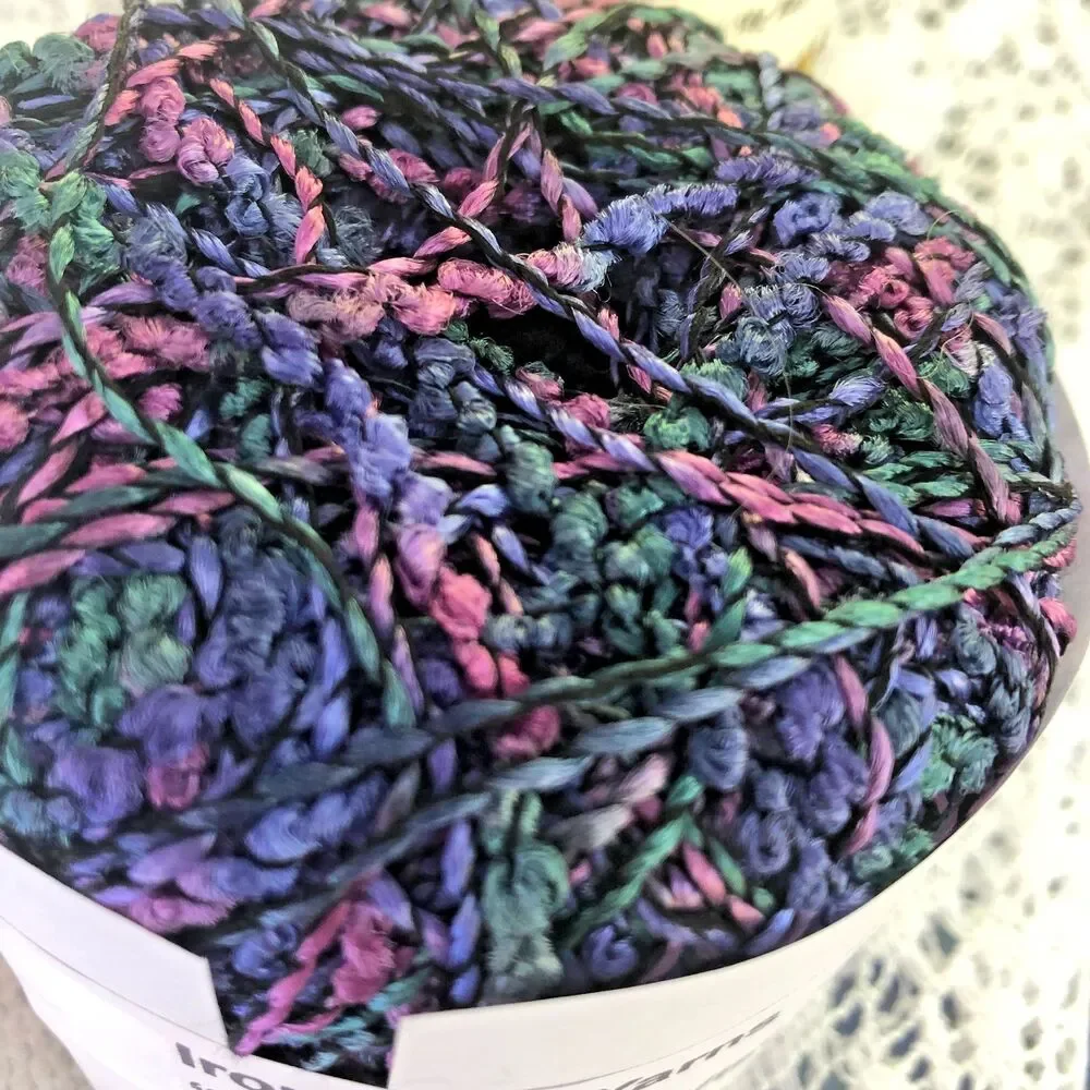 Lot of 2 Ironstone Monet Yarn Crochet Craft Knit , tan/yel, blue/purp